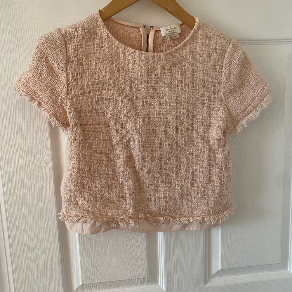Kate Spade Pink Tweed Top